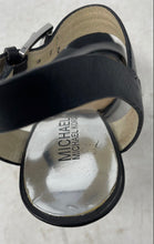 Load image into Gallery viewer, Michael Kors Womens Oksana Black Leather Ankle Strap Platform Sandals Size 7.5M
