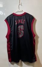 Load image into Gallery viewer, NBA Mens Black Red Miami Heat LeBron James #6 Basketball Jersey Size XL
