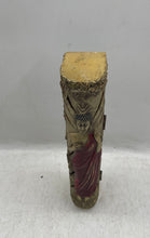 Load image into Gallery viewer, Decorative Gold-Tone Hinged Incense Holder Box With A Painted Buddha Figure
