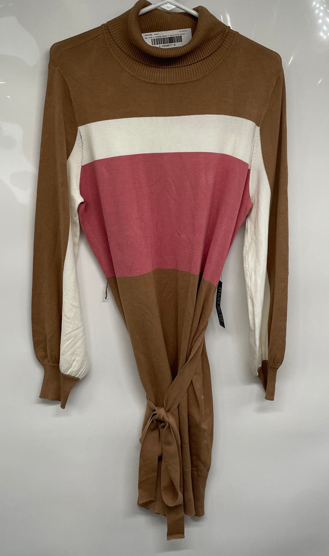 New York & Company Womens Multicolor Turtleneck Sweater Dress Size L With Tags