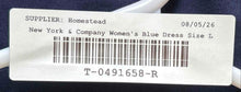 Load image into Gallery viewer, New York &amp; Company Womens Blue Sleeveless Round Neck Fit &amp; Flare Dress Size LT
