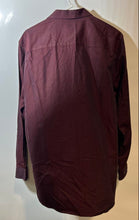 Load image into Gallery viewer, Perry Ellis Mens Burgundy Cotton Slim-Fit Long Sleeve Button-Up Shirt Size L
