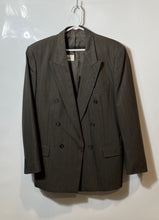 Load image into Gallery viewer, Sangiorgio Mens Brown Striped Print Double Breasted 6-Button Blazer No Size
