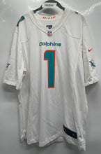 Load image into Gallery viewer, Nike Mens White Miami Dolphins Tagovailoa #1 NFL Football Jersey Size L
