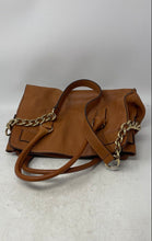 Load image into Gallery viewer, Michael Kors Womens Brown Leather Shoulder Strap Bottom Studs Satchel Bag
