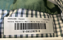 Load image into Gallery viewer, Banana Republic Mens White Green Plaid Non-Iron Slim Fit Button-Up Shirt Size XL
