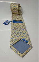 Load image into Gallery viewer, Southern Tide Mens Yellow Printed Keeper Loop Adjustable Designer Tie With Tags
