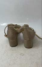 Load image into Gallery viewer, Michael Kors Womens Serena Flex Gold-Tone Block Heel Ankle Strap Sandals Size 10
