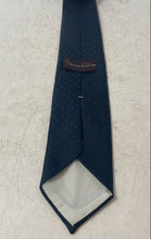 Load image into Gallery viewer, Oscar De La Renta Mens Blue Dotted Print Keeper Loop Adjustable Pointed Tie
