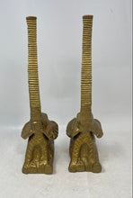 Load image into Gallery viewer, Set Of 2 Pcs Gold-Tone Solid Brass Decorative Elephant Trunk Up Figurines
