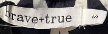 Load image into Gallery viewer, Brave+True Womens Black White Printed 3/4 Sleeve Shirt Dress Size S With Tag
