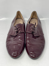 Load image into Gallery viewer, Authentic Prada Womens Burgundy Patent Leather Derby Shoes Size EUR 37 Damaged
