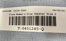 Load image into Gallery viewer, Vince Mens Blue Ribbed Knit Long Sleeve Shawl Collar Pullover Sweater Size Small
