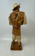 Load image into Gallery viewer, Vintage Handmade Mexican Folk Art Man Holding Basket Figurine Collectible
