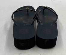 Load image into Gallery viewer, Authentic Tory Burch Womens Thandie Black Flip Flop Sandals Size 6/7 Stained
