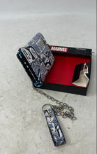 Load image into Gallery viewer, Marvel Womens Multicolor Captain America Print Tri-fold Chain Wallet With Box
