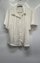 Load image into Gallery viewer, Zara Womens White Short Sleeve Neck Tie Button Front Blouse Top Size XS
