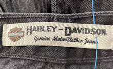 Load image into Gallery viewer, Harley-Davidson Mens Black Denim Dark Wash Pockets Straight Leg Jeans Size 33/34
