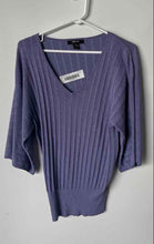 Load image into Gallery viewer, Style&amp;Co. Womens Purple 3/4 Sleeve Collarless V-Neck Pullover Sweater Size XL

