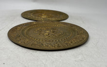 Load image into Gallery viewer, Set Of 2 Pcs Gold-Tone Brass Ganesha Shiva Decorative Hinduism Religious Plates
