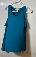 Load image into Gallery viewer, Michael Kors Womens Blue Cold Shoulder Long Sleeve Blouse Top Size Small
