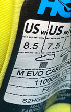 Load image into Gallery viewer, Hoka One One Mens EVO Carbon Rocket 1100049 CCYN Yellow Blue Running Shoes 8.5
