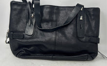 Load image into Gallery viewer, Francesco Biasia Womens Black Pebbled Leather Double Handle Lined Shoulder Bag
