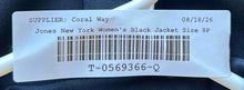 Load image into Gallery viewer, Jones New York Womens Black Notch Lapel Stretch One-Button Blazer Jacket Size 8P
