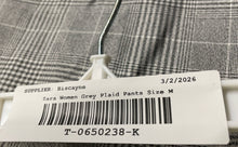 Load image into Gallery viewer, Zara Womens Gray Plaid Flat Front Slash Pocket Straight Leg Chino Pants Size M
