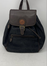 Load image into Gallery viewer, David Jones Womens Black Brown Leather Adjustable Shoulder Strap Backpack
