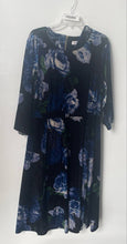 Load image into Gallery viewer, Calvin Klein Womens Blue Floral 3/4 Sleeve Crew Neck A-Line Dress Size 20W

