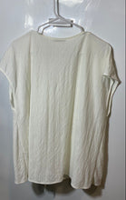 Load image into Gallery viewer, Zara Womens Off White Short Cap Sleeve V-Neck Front Tie Blouse Top Size Small
