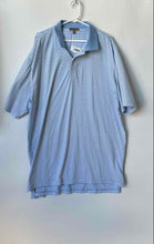 Load image into Gallery viewer, Peter Millar Mens Summer Comfort White Blue Striped Polo Shirt Size XXL
