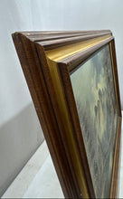 Load image into Gallery viewer, Landscape Mountain Cabin Winter Scene Framed Cole Signed Oleo Painting
