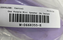 Load image into Gallery viewer, Onn AALAV100081918 Purple Rugged Portable Mini Speaker Not Tested
