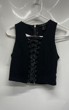 Load image into Gallery viewer, Forever 21 Womens Black Lace Front Sleeveless Back Zip Cropped Top Size S
