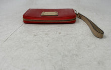 Load image into Gallery viewer, Michael Kors Womens Red Monogram Inner Divider Zip-Around Wristlet Wallet
