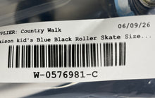 Load image into Gallery viewer, Papaison Kids Blue Black Ratchet Buckle Ankle Roller Skates Size 3Y-6Y
