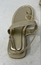 Load image into Gallery viewer, Vince Camuto Womens Runea Gold Open Toe Block Heel Slingback Sandals Size 7M
