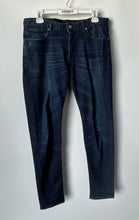 Load image into Gallery viewer, Emporio Armani Mens Blue Denim Dark Wash Mid-Rise Tapered Jeans Size W32 32L

