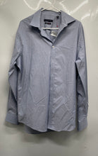 Load image into Gallery viewer, Tommy Hilfiger Mens Blue Pinstripe Print Stretch Dress Shirt Size 16.5 34/35
