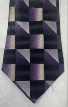Load image into Gallery viewer, Pierre Cardin Mens Black Purple Check Silk Adjustable Pointed Tie One Size
