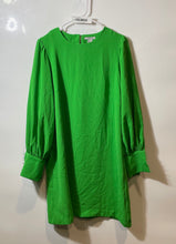 Load image into Gallery viewer, H&amp;M Womens Green Long Sleeve Crew Neck Regular Fit Short Shift Dress Size 10
