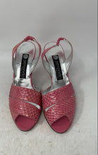Load image into Gallery viewer, Pempinello Womens Pink Snakeskin Print Leather Slingback Sandals Size EUR 38
