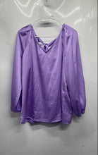 Load image into Gallery viewer, Nine West Womens Lilac Long Sleeve Tie Back Blouse Top Size Large
