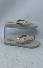 Load image into Gallery viewer, G By Guess Womens Beige Monogram Slip-On Flip-Flop Sandals Size 6M
