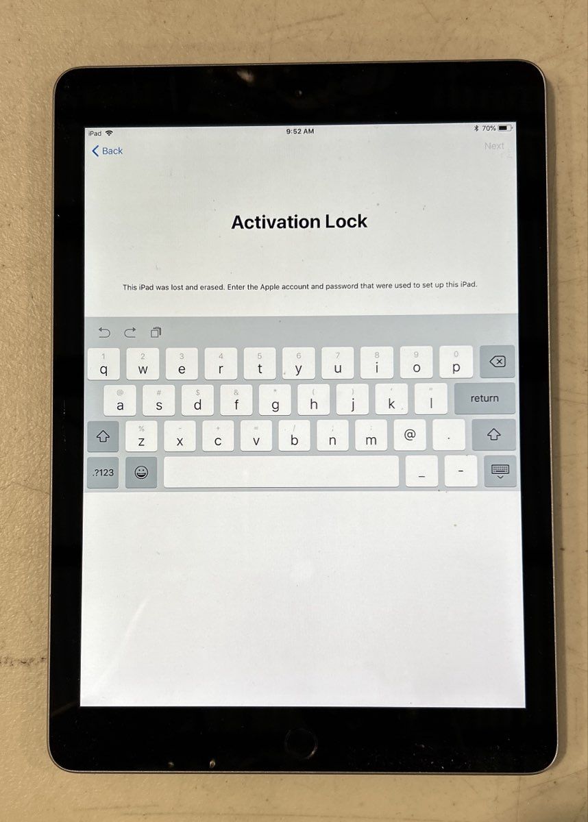 Apple iPad 9.7 Model A1822 Gray Touch Screen Tablet Powers On For Parts