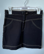 Load image into Gallery viewer, Zara Womens Black Denim Dark Wash Stitching Pockets Mini Skirt Size Small
