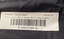 Load image into Gallery viewer, Calvin Klein Mens Black Steel Plus Long Sleeve Slim Fit Dress Shirt Size L 16.5
