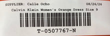 Load image into Gallery viewer, Calvin Klein Womens Orange Sleeveless Round Neck Sheath Dress Size 9
